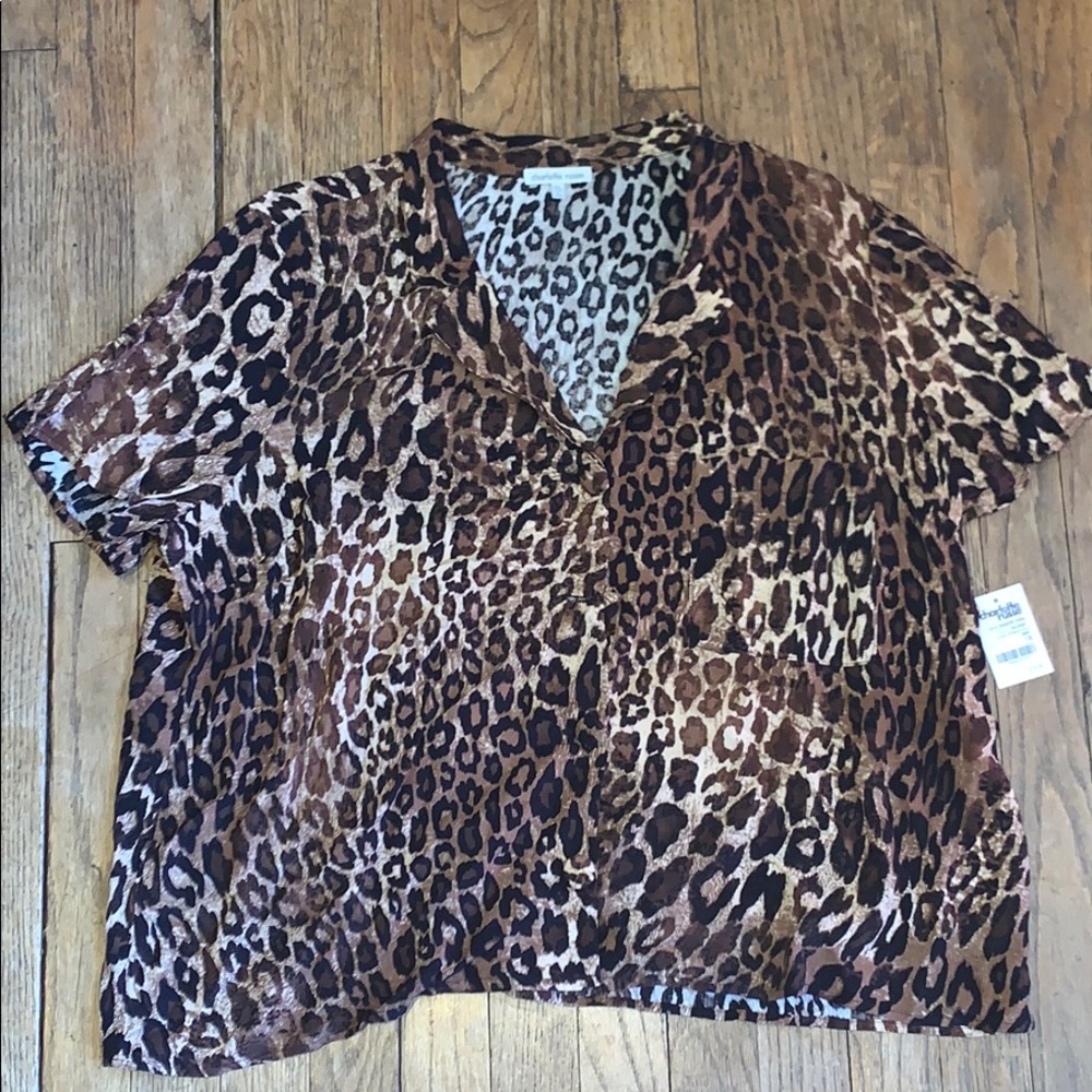 Button up Leopard print top